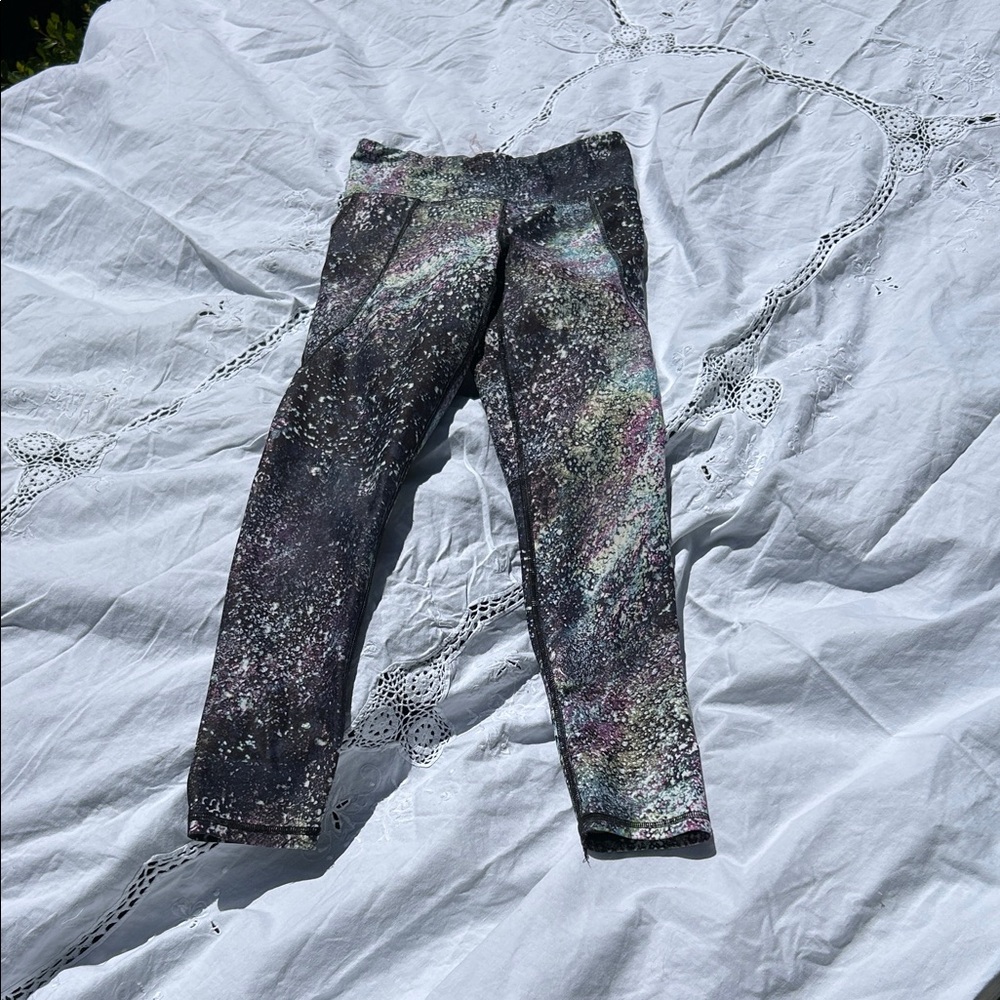 Old Navy Kids Leggings - Black and Multicolor Galaxy